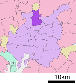 Location of Kita ward Nagoya city Aichi prefecture Japan